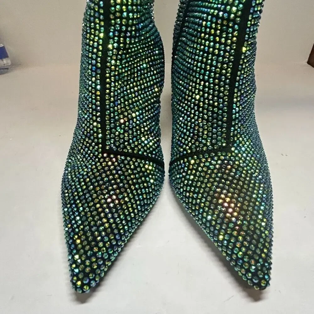 INC Womens 6 M WC Black Havannah Bedazzled High Heel Knee High Boots NIB QJ5